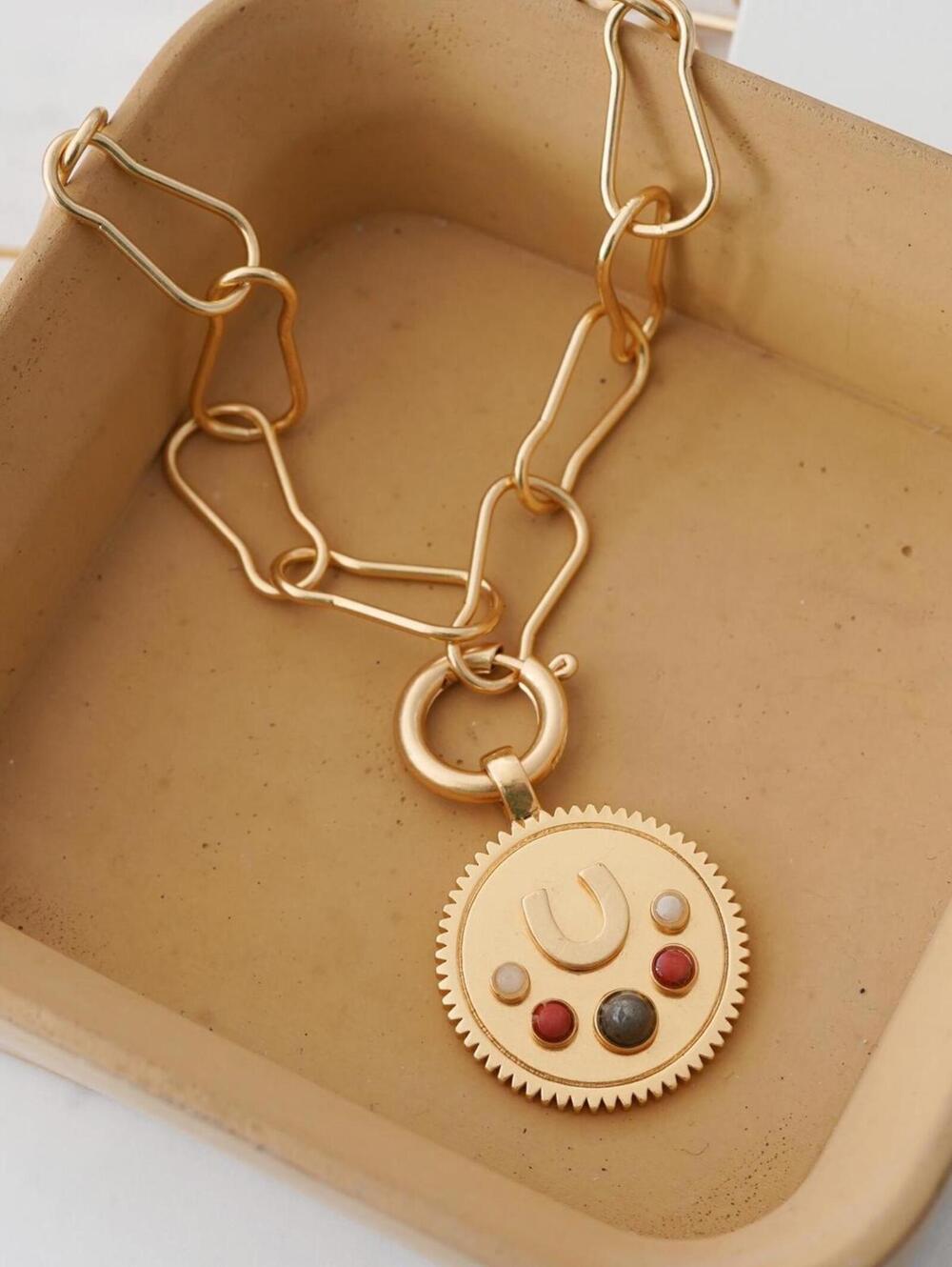 Madewell Horseshoe Coin Pendant Necklace